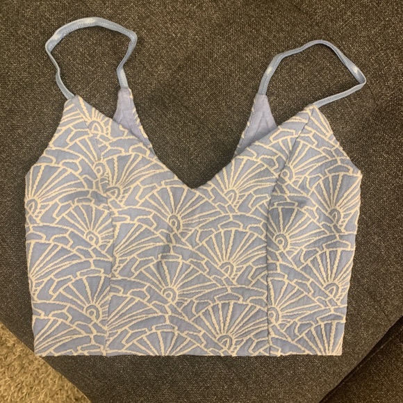 Design Lab Lord & Taylor Tops - Light blue crop tank top